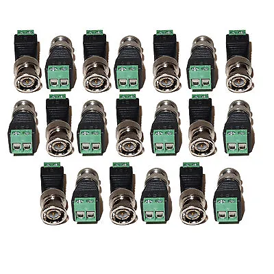 Lot Of 20 Pcs Coax Coaxial CAT5 To Camera CCTV Male BNC Video Balun Connector • $9.99