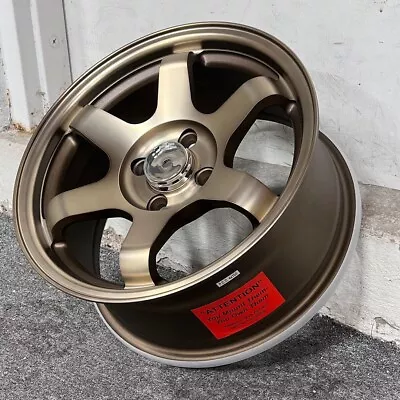 15  Grid Te37 Style Wheels Rims Bronze 4 Lug 4x100 Brand New Set Of 4 • $479