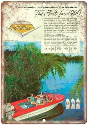 Glastron Boat  Vintage Boating Ad Reproduction Metal Sign L20 • $21.95