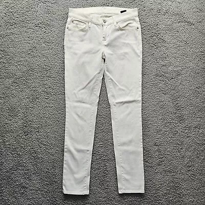 7 For All Mankind Jeans Womens Size 26 White The Slim Cigarette Stretch • $13.29