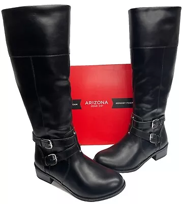 Arizona Denver Faux Leather Memory Foam Tall Wide Calf Boots Women's 8.5 M NEW • $21.40