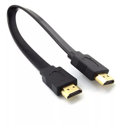 Full HD Short HDMI Male To Male Plug Flat Cable Cord For Audio Video HDTV TV PS3 • $7.99