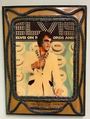 VTG ELVIS PRESLEY Lacquered Picture Wall Press Conference  Plaque Hawaii 1973 • $49.99