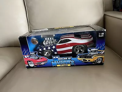 Stars And Stripes ‘70 Cuda 1:18 Muscle Machines Too Hot • $29