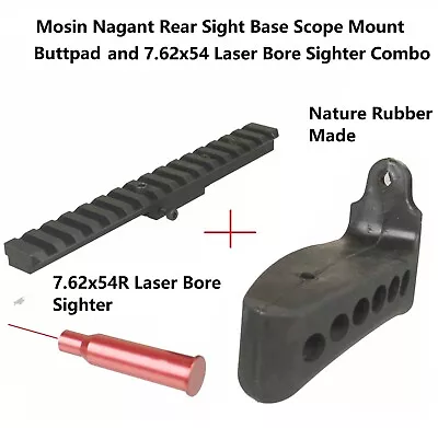 Mosin Nagant Scope Weaver Mount+Nature Rubber Buttpad+7.62x54R Laser Bore Sight • $29.99