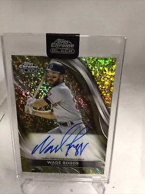 2024 Topps Chrome Black Gold Mini Diamonds Auto Wade Boggs Red Sox #'d 6/50 • $60