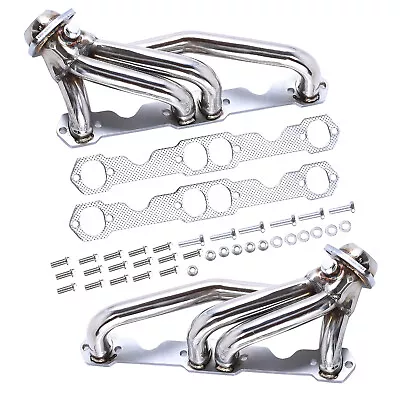 Stainless Steel Exhaust Headers Truck For Chevy GMC 88-97 5.0L/5.7L 305 350 V8 • $109.99