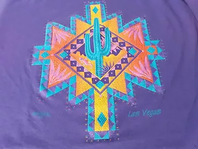 VINTAGE LAS VEGAS NEVADA  Midriff BellyT-SHIRT XL USA NATHAN RICHARDS 21  X 24  • $14.99