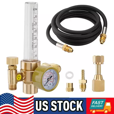 Argon CO2 Mig Tig Flow Meter Regulator Welding Gas Welder Gauge With 6.6ft Hose • $39.99