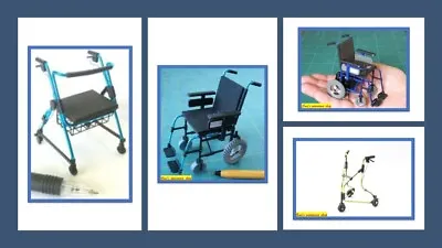 1:12 Dolls House Miniature  Walking Aids/wheelchair 4 To Choose From. (NOT REAL) • £51