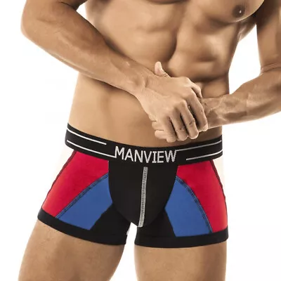 Stretch Cotton SPECTRUM BOXER By ManView - Black/Multi-colour • £12