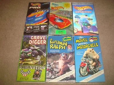 Hot Wheels Racing VHS LOT Kid Daytona 500 Grave Digger Monster Truck ABC Kidtime • $15.95