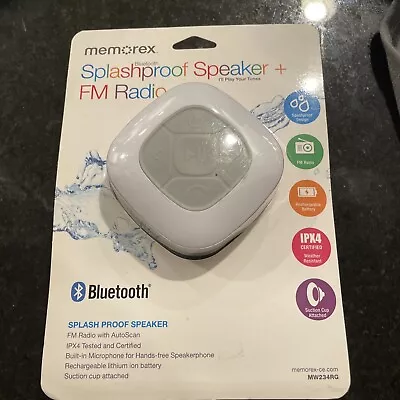 Brand New Memorex Splashproof Bluetooth Speaker/FM Radio Shower Radio MW234 Gray • $16.50