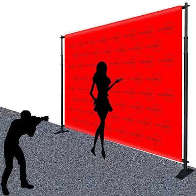 Heavy-Duty Tube Step And Repeat Backdrop Telescopic Banner Stand Adjustable 8x10 • $135.99