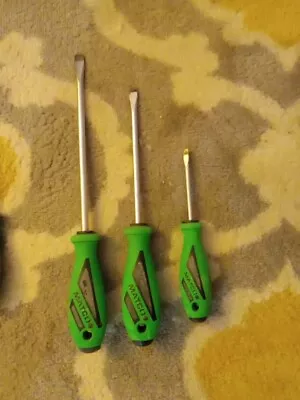 Matco Torx Screwdriver Set Green Grip Handle 3 Flat Head 8 Inch4 Inch And 3  • $32