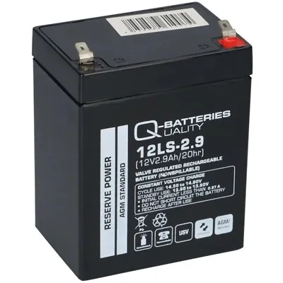 12V 2.9ah Security Alarm Battery 12 Volt 2.9A Q-Batteries 12LS-2.9 VRLA AGM • £12.99