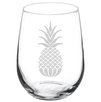 Pineapple Stemmed 10oz / 20oz / Stemless Wine Glass • $18.99