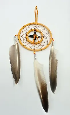  Navajo Medicine Wheel Dream Catchers Genuine Leather Feathers 4 Inches Diameter • $24.95