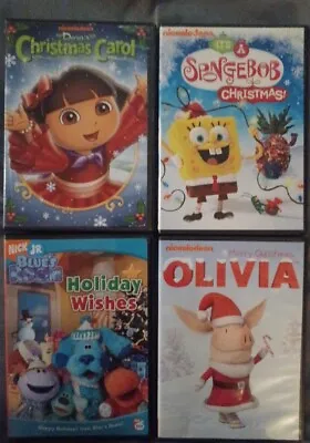 6 Kids Nickeloden Christmas Movies Dvd Lot Dora SpongeBob Olivia Albert Max Ruby • $6.95