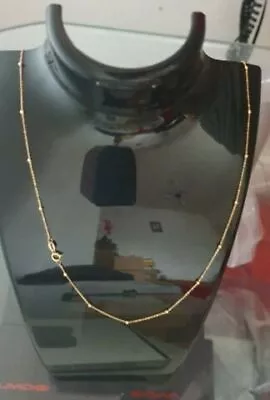 £42.75 • Buy 9ct Gold Chain Flat Trace Bead Ball Chain 9 Carat Gold Necklace