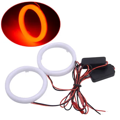 Pair 70mm DRL COB LED Angel Eyes Halo Ring Headlight Fog Light Fog Lamp Red • $13.20