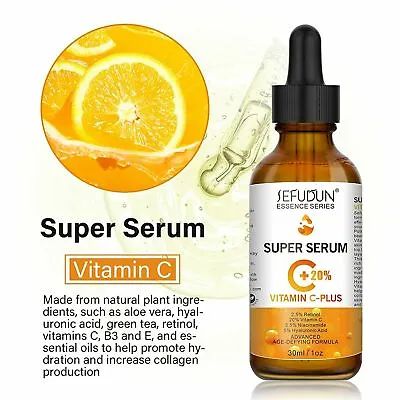 $10.44 • Buy Vitamin C Face Serum Hyaluronic Acid Pure Retinol Anti-Aging Skin Anti Wrinkles