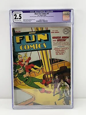 More Fun Comics #91 CGC 2.5 Restored 1943 • $399.95