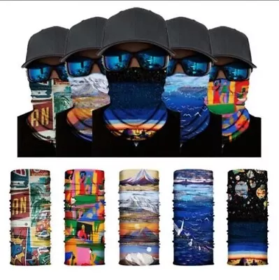 Cycling Camouflage Neck Gaiters Bandanas Fabric Motorcycle Face Masks Sunscreen • $6.90