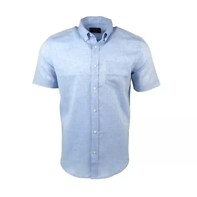 Men's Springfield Cotton Solid Summer Quality Holiday Casual Short Sleeve Shirts • £8.99