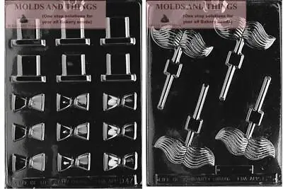 Mustache Lolly Chocolate Candy Mold And Black Tie And Hat Chocolate Candy Mold • $8.20