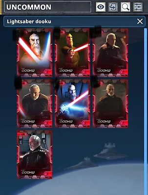 Star Wars Card Trader Lightsaber Event Count Dooku All 7 Character Cards • $6.85