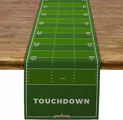 Football Field Table Runner Touchdown Game Day Tablecloth Football 13  X 72  • $19.99