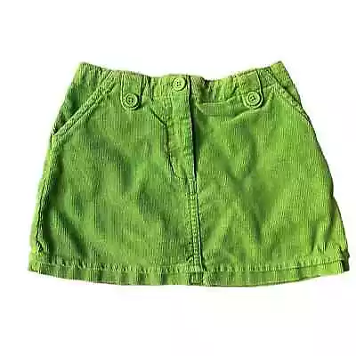 Girls 3 Gymboree Green Corduroy Skirt Button Pockets Elastic Waist • $13