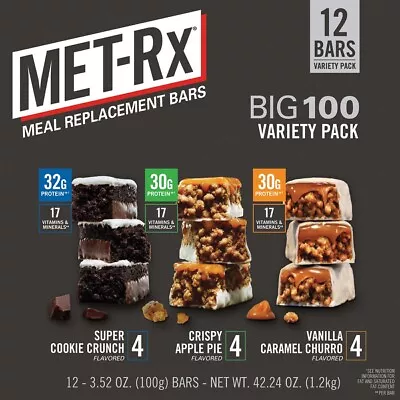 MET-Rx Meal Replacement Protein Bars Variety Pack 12 Ct • $36.87