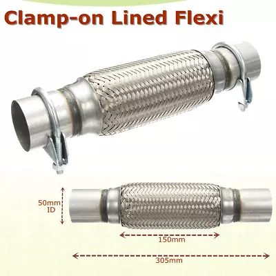 2  X 12'' Long Exhaust Flex Joint Pipe Flexible Braided 304 Stainless Steel • $25.99