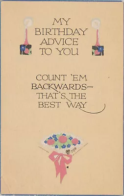 P.f. Volland~1916~art Deco~my Birthday Advice To You~postcard #789~posted • $9.99