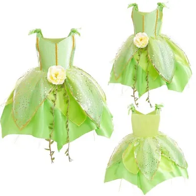 Kids Girls Skirt Elf Costume Fairy Dress Halloween Birthday Party Dress Up Tutu • £29.80