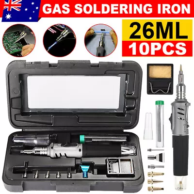 10 In 1 HS-1115K Professional Butane Gas Soldering Iron 26ml Welding Kit Torch • $32.95