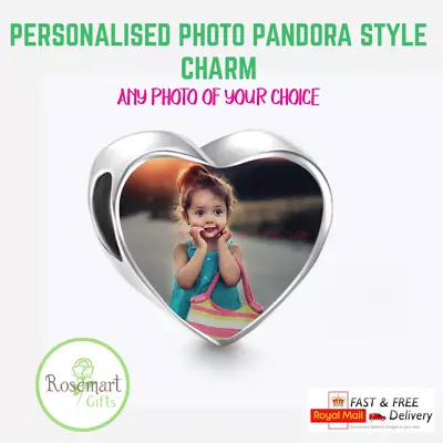 £10.99 • Buy Photo Charm Pandora Heart Shape Mothers Anniversary Birthday Valentines Day Gift