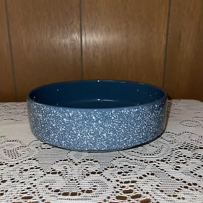 Mikasa COUNTRY BLUE Ultrastone SPECKLED White Discontinued ROUND SERVING BOWL • $15