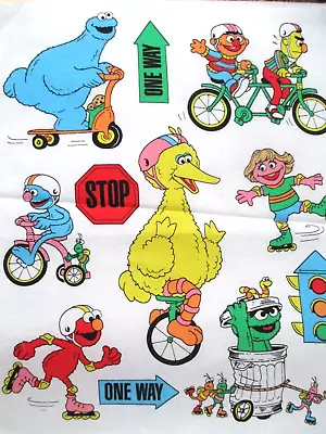 Fabric Vintage Sesame Street  Exercise  Elmo Cookie Bert Ernie Bird Bird 6/$5.50 • $5.50