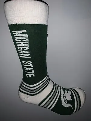 Michigan State Spartans Ncaa College Jersey Logo Go Team Dress Socks Mens • $9.39