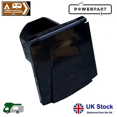 230~240v Mains Hook Up Inlet Socket Caravan Motorhome Flush Fitting Black PO140 • £13.99