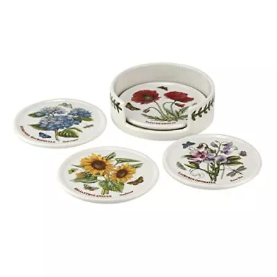 Bg79170xp Botanic Garden Coaster Set Of 4 And Holder Ceramic • $38.56