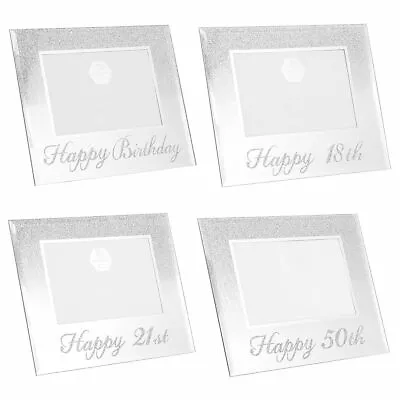 £8.99 • Buy Leonardo Glitter Mirror Frame Birthday Frame 18th, 21st, 30th, 40th, 50th & 60th