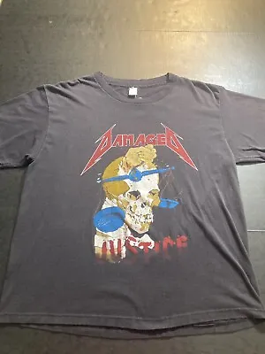 RARE Vintage 1988 Metallica Damaged Justice Monsters Of Rock 88 Shirt Size XL • $100