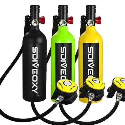 1L Scuba Diving Oxygen Tank Cylinder Underwater Breather With Breathing Valve • $249.99