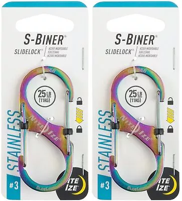 Nite Ize S-Biner SlideLock Stainless Steel Carabiner #3 - Spectrum (2-Pack) • $12.09