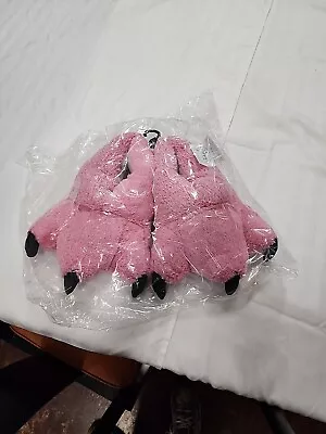 Free Shipping Pink Tiger Paw/Monster Cat Feet Slippers Size Large New Sealed Bag • $32.99