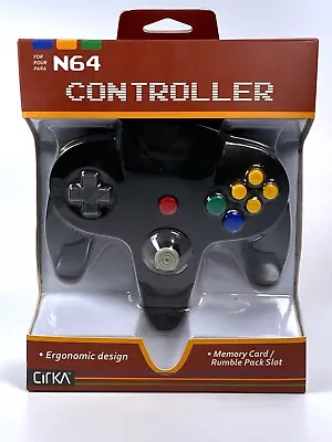 NEW CIRKA N64 Wired Controller With Memory/Rumble Pack Slot #M05786-BK • $17.99